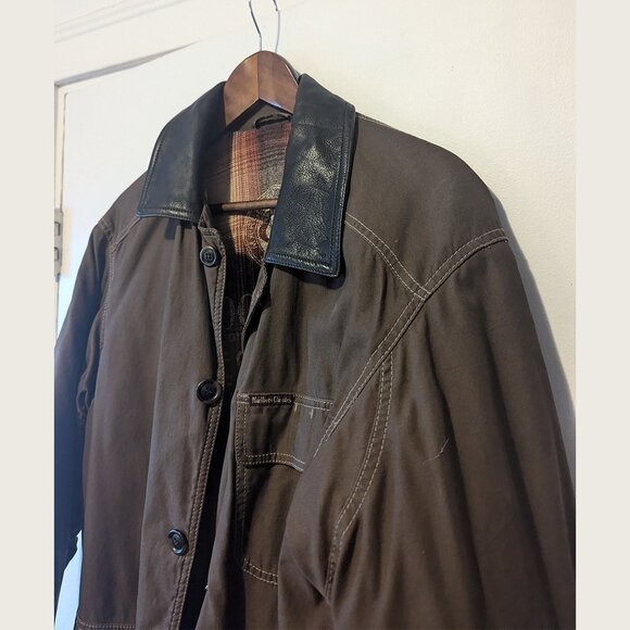 MARLBORO CLASSICS - Long brown coat - Sz S (fits large) - Picture 2 of 11
